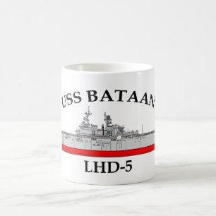 TAZA DE CAFÉ USS BATAAN, LHD5, BARCO DE ASALTO ANFIBIOSO