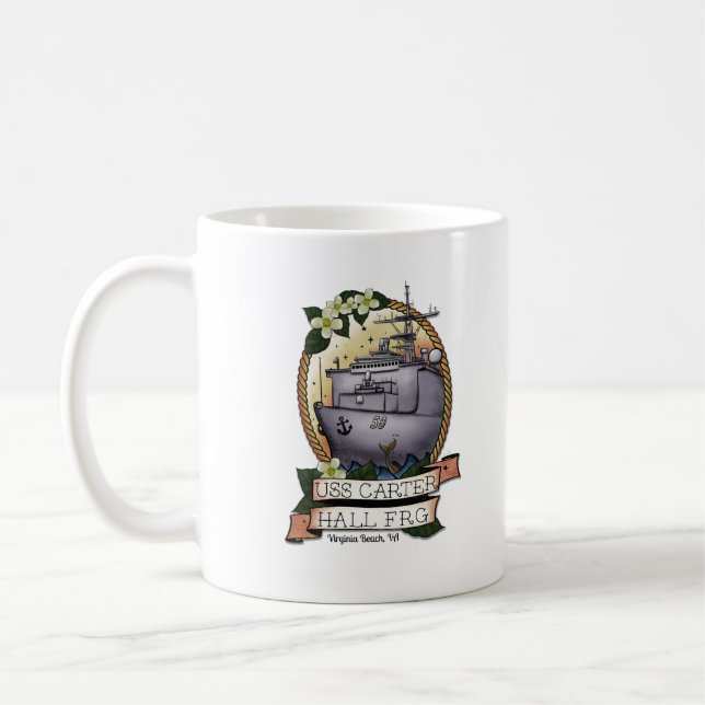 Taza De Café USS Carter Hall FRG Café Mug (Izquierda)