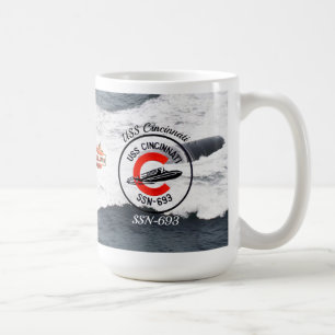 Taza De Café USS Cincinnati (SSN-693) Mug W/Fondo