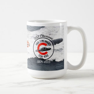 Taza De Café USS Cincinnati (SSN-693) Mug W/Fondo