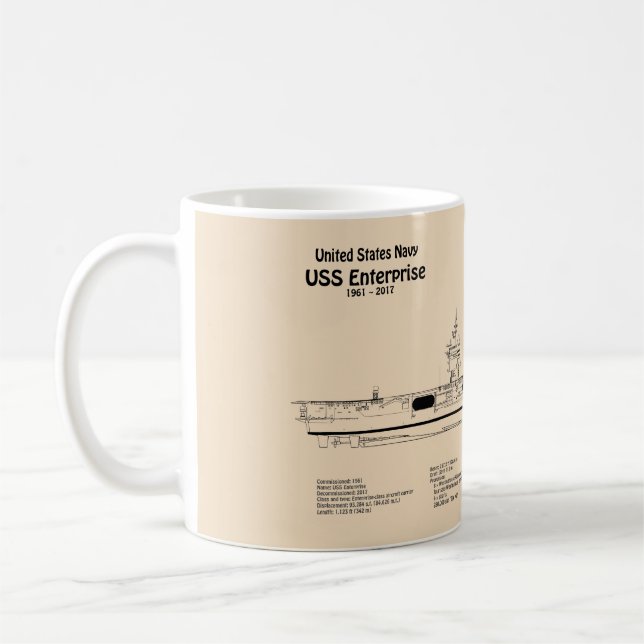 Taza De Café USS Enterprise - Planes de Blueprint para buques S (Izquierda)