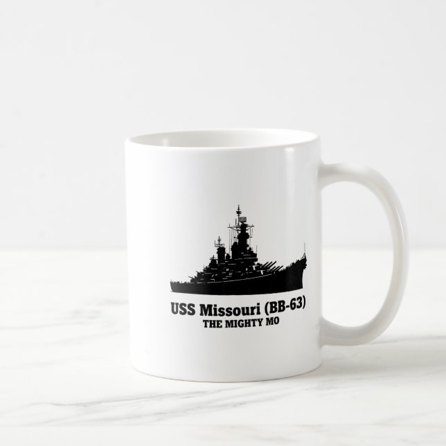 Taza De Café Uss Missouri Men Women Bb-63 Battleship Uss Missou (Derecha)