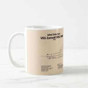 Taza De Café USS Zumwalt - Planes de trazado de buques SD