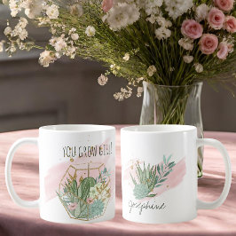 Taza De Café Usted cultiva Chica planta Lover Pun Suculento Pur
