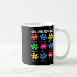 Taza De Café Usted es Autismo Conciencia Rompecabezas Biblia Ve