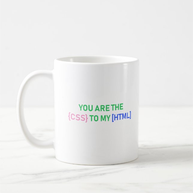 Taza De Café Usted Es El CSS A Mi HTML, Funny Geeky Developer (Izquierda)