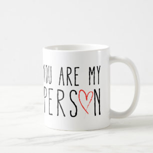 Taza De Café Usted es mi persona, diseño del texto con el