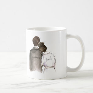 Taza De Café ¿Usted será mi padrino de boda? Hombre y novia del