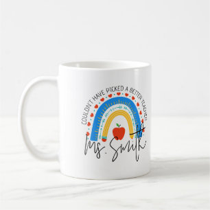 Taza De Café Útiles Escolares Arcoíris Manzana Agradecimiento a