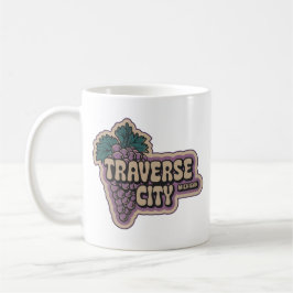 Taza De Café Uva de cosecha retro Michigan de Traverse City 70