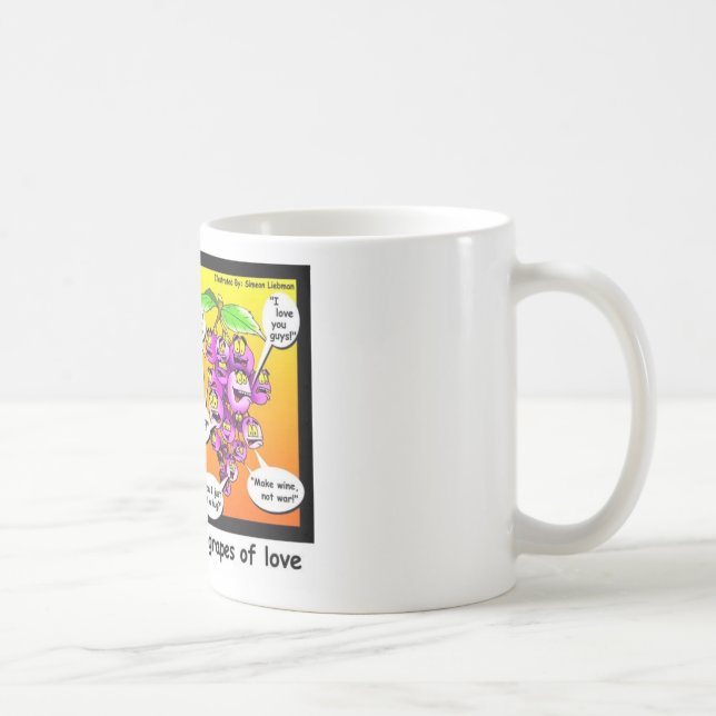 Taza De Café Uvas de ira, amor y regalos divertidos de guerra y (Derecha)