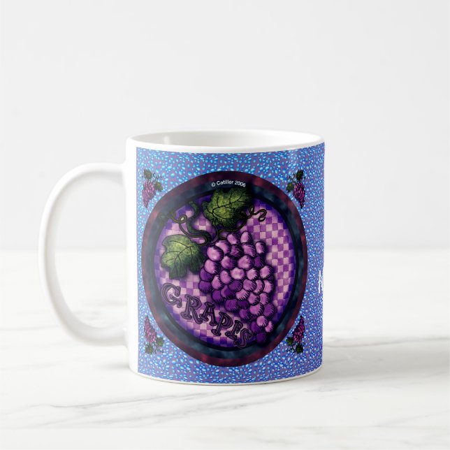 Taza De Café Uvas Elegantes (Izquierda)
