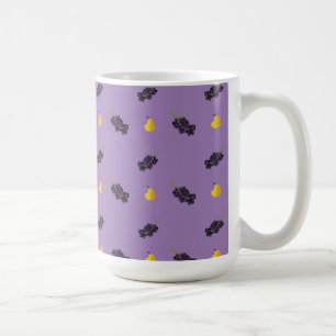 Taza De Café uvas y peras de patrón de fruta