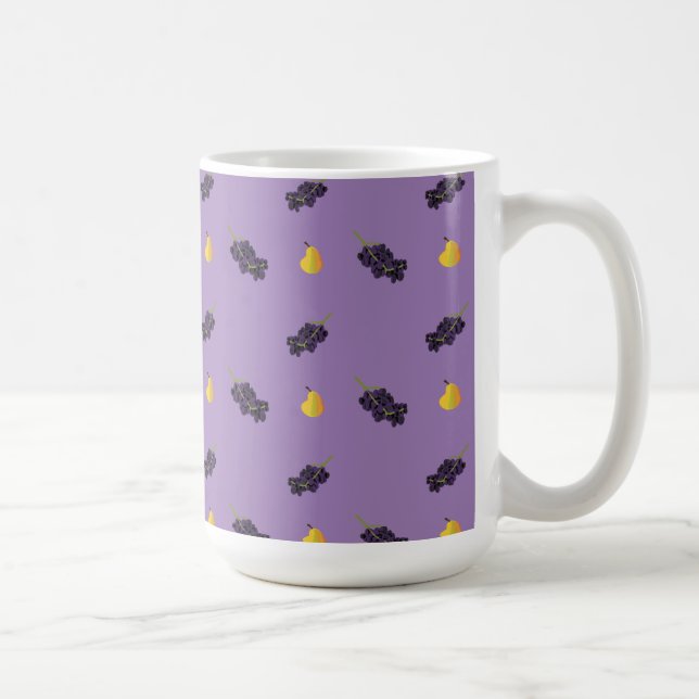 Taza De Café uvas y peras de patrón de fruta (Derecha)