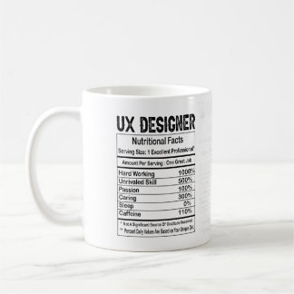 Taza De Café UX Designer Nutrition Facts 11 oz Coffee Mug