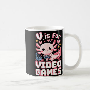 Taza De Café V es para videojuegos adorable axolotl jugador de