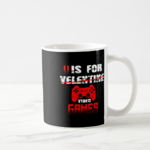 Taza De Café V Es Para Videojuegos Niños Día de San Valentín So