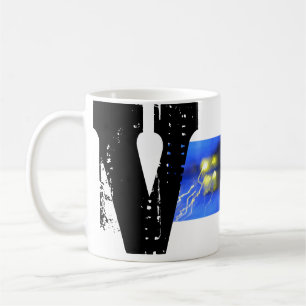 Taza De Café V Monograma Personalizado Mug