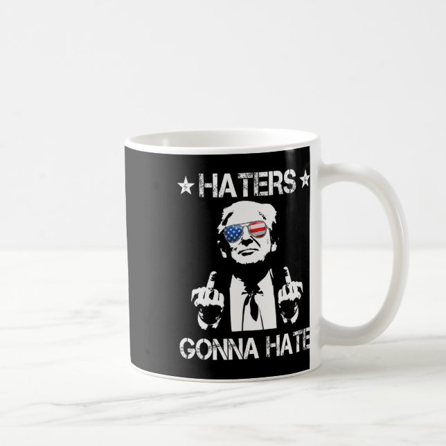 Taza De Café Va a odiar al Dedo Medio Divertido Trump 2024 Pres (Derecha)