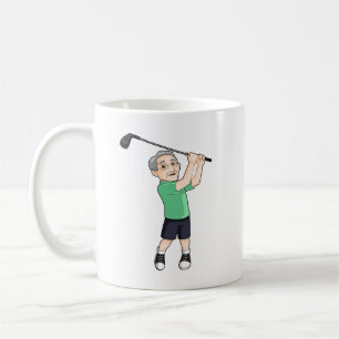 Taza De Café Va el abuelo va golfista de sexo masculino mayor