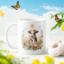Taza De Café Vaca acuarela de primavera - Bomba infantil