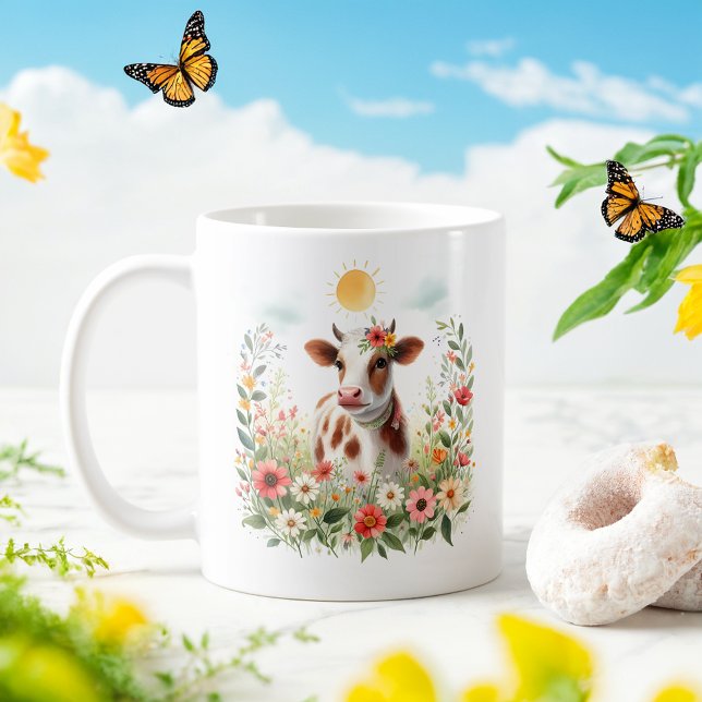 Taza De Café Vaca acuarela de primavera - Bomba infantil (Subido por el creador)
