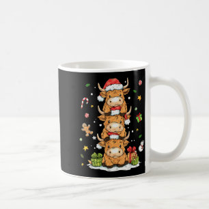 Taza De Café Vaca Alta Escocesa de Navidad Ternera Lindo Sombre