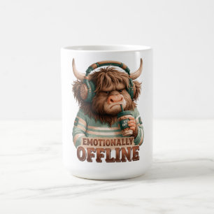 Taza De Café Vaca Altura Emocionalmente Fuera de Línea Gráfica