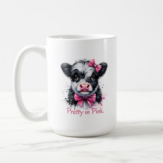 Taza De Café Vaca Bonita de Rosa (Izquierda)