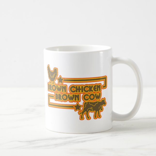 Taza De Café Vaca de Brown del pollo de Brown (Derecha)