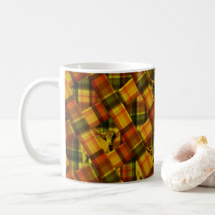 Taza De Café Vaca De Crisscross Highland En Tartán,
