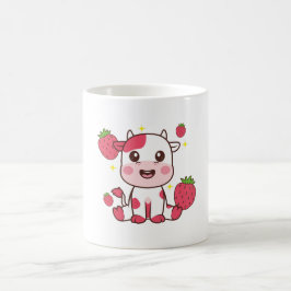 Taza De Café Vaca de fresa, vaca dulce, Mascota de vaca rosa