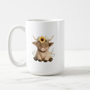 Taza De Café Vaca de las Tierras Altas del Sol Boho