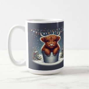 Taza De Café Vaca de las Tierras Altas en Cubo con Luces Colori