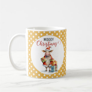 Taza De Café Vaca de Navidad con juego de palabras