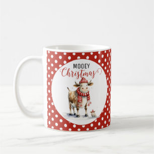 Taza De Café Vaca de Navidad con juego de palabras