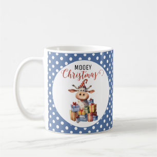 Taza De Café Vaca de Navidad con juego de palabras