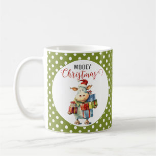 Taza De Café Vaca de Navidad con juego de palabras
