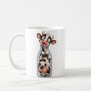 Taza De Café Vaca Divertida Atascada Dentro de una Botella de L