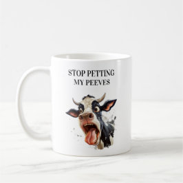 Taza De Café Vaca Divertida Deja de Acariciar mis Piques