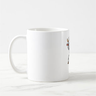 Taza De Café Vaca divertida haciendo dab, linda granja de anima