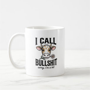 Taza De Café Vaca Divertida Llamo Diseño de Camiseta Vintage_1