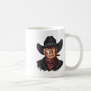 Taza De Café Vaca Divertida Occidental Vaquero Donald Trump Ban