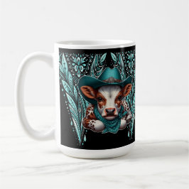 Taza De Café Vaca encantadora con Gorra artístico occidental de