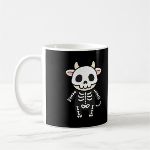 Taza De Café Vaca Esqueleto Lindo Halloween