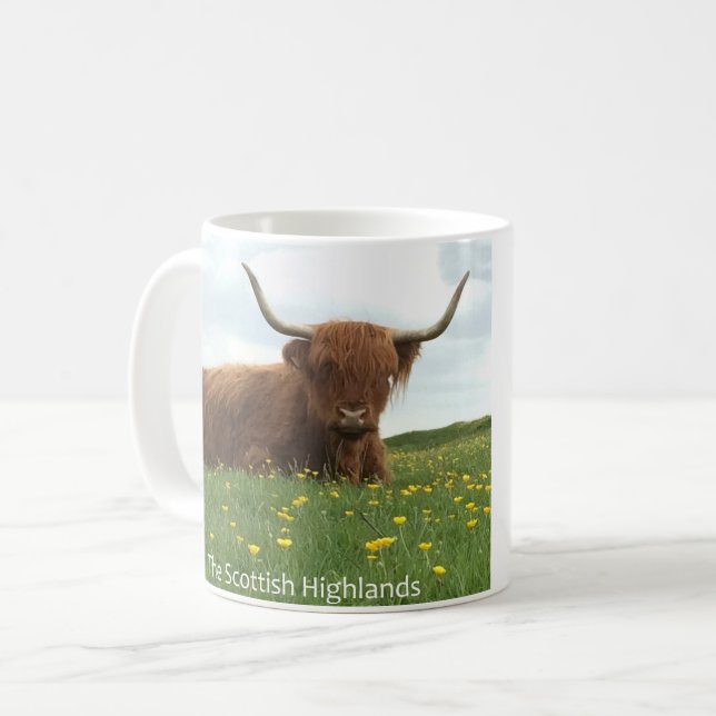 Taza De Café Vaca Highland de Escocia (Anverso izquierdo)
