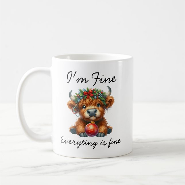 Taza De Café Vaca Highland navidades | Café festivo (Izquierda)