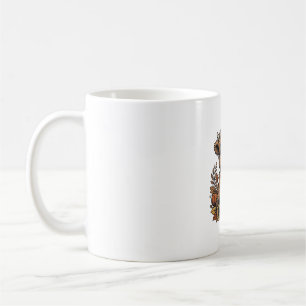 Taza De Café Vaca Highland Otoño Vintage Arte Granja