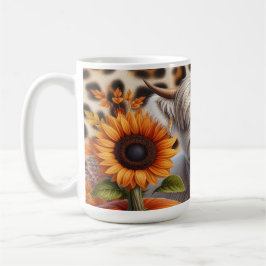 Taza De Café Vaca Highland rodeada de calabazas otoñales