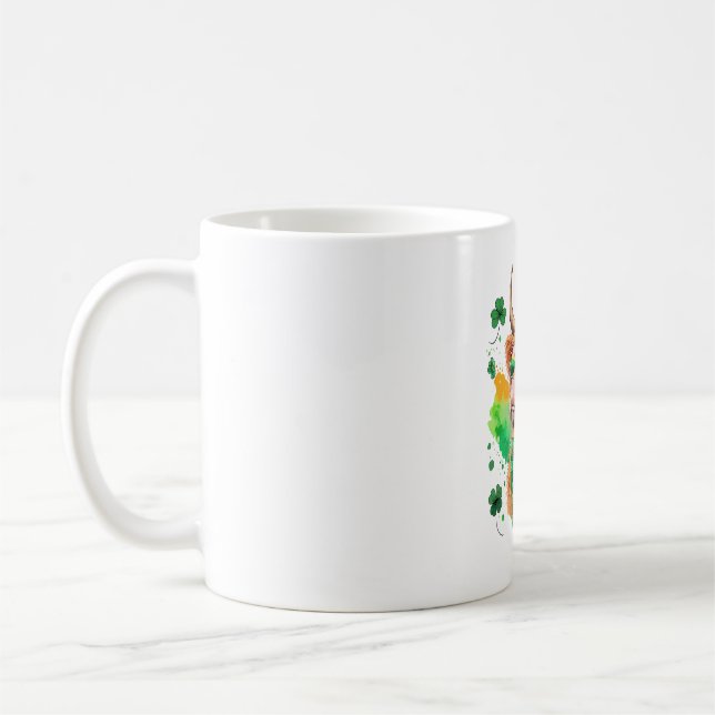 Taza De Café Vaca Highland St Patrick's , vaca afortunada (Izquierda)